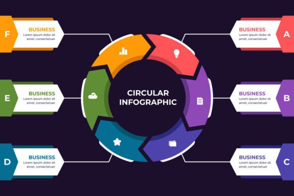 Circular Infographic Illustration: Mapping the Journey of Success
