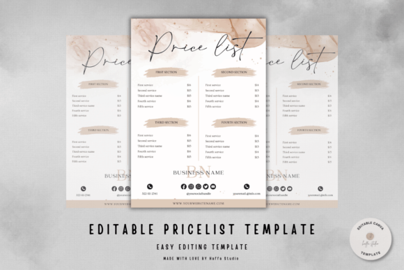Transform Your Business Communication with an Editable Canva Price List Template